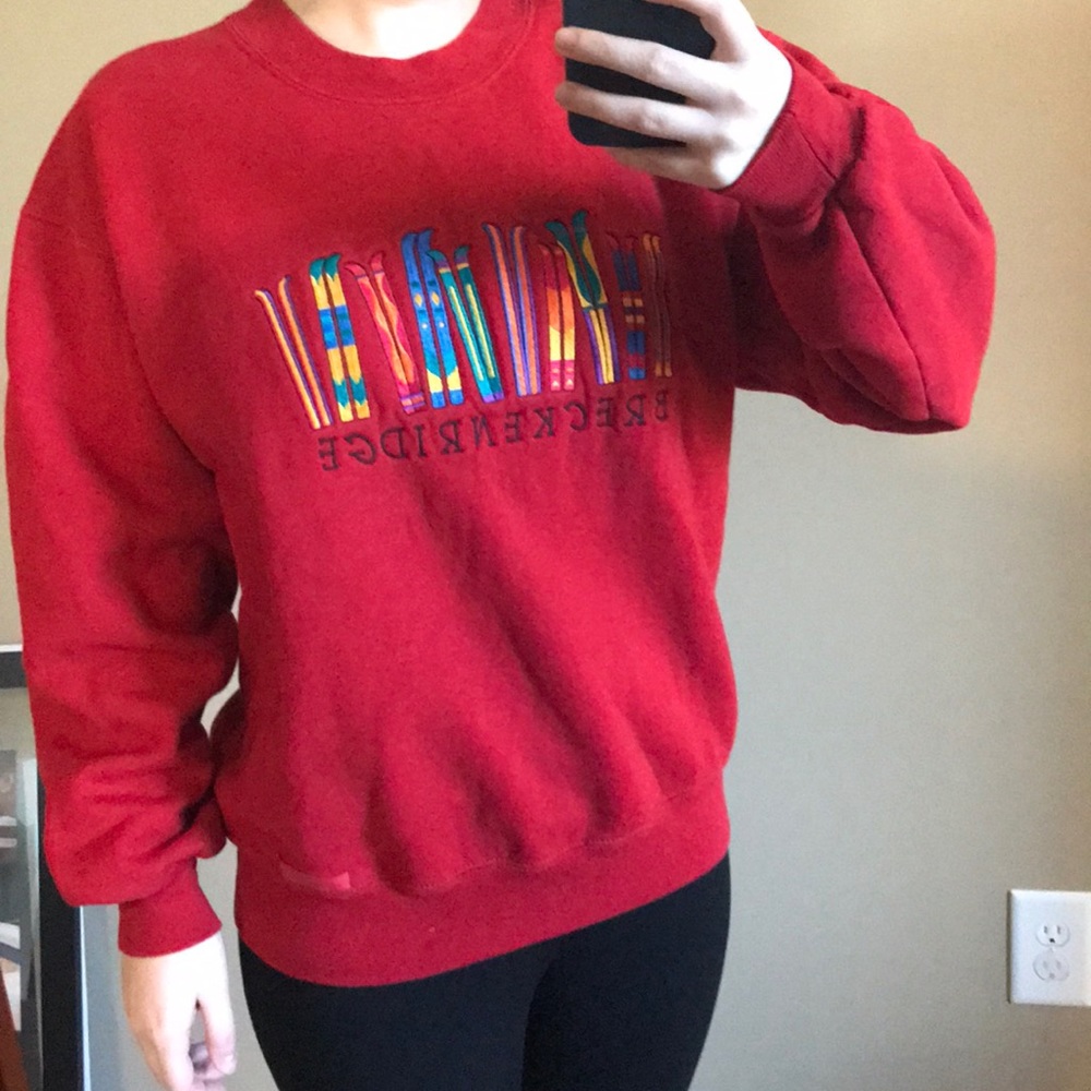 Embroidered Breckenridge ski sweater
